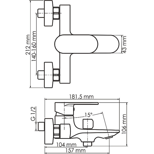 Смеситель для ванны и душа WasserKRAFT Mindel белый матовый (8501)