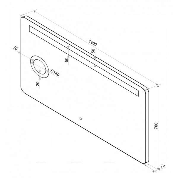 Зеркало с подсветкой Континент Fibra Led 1200х700 с увеличительным зеркалом (ЗЛП953)