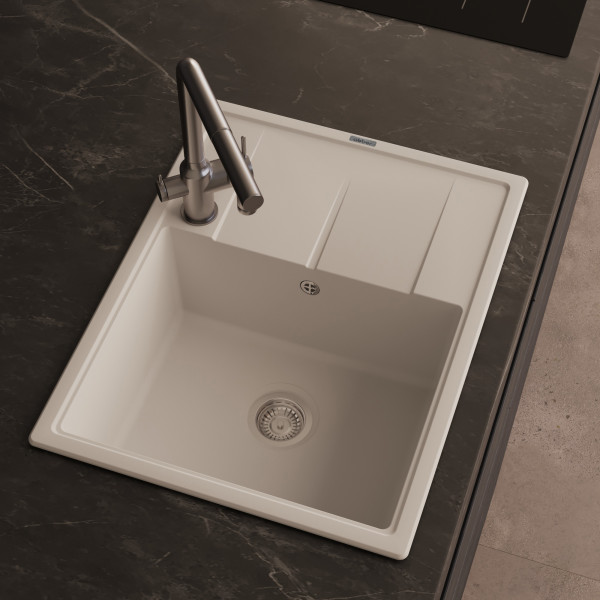 Мойка для кухни Abber Quarz 51x65x21,7 белая (AQ2903W)