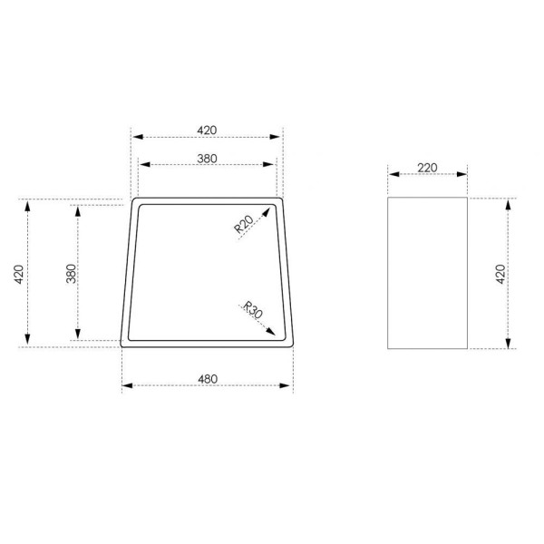 Стульчик для ванны Abber Stein 420x420x220 черный матовый (AS1638MB)