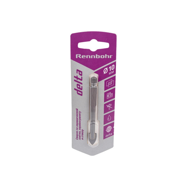 Сверло по стеклу и керамике Rennbohr Delta 10 мм. (2-х гранное) (676010) Сверло по стеклу и керамике Rennbohr Delta 10 мм. (2-х гранное) (676010)