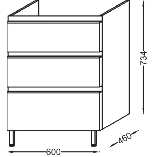 Тумба напольная Jacob Delafon Vox 60 орех (EB2050-RA-E16)