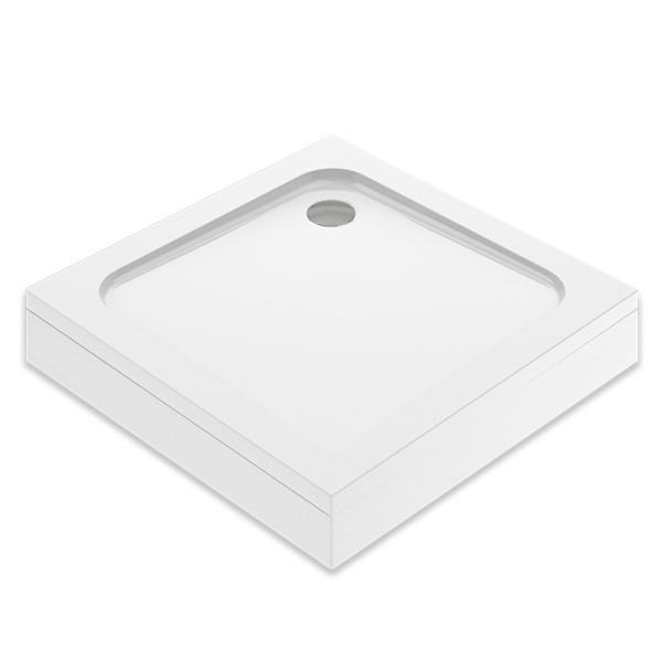 Поддон акриловый Melodia Cube 90х90х15 низкий, квадрат, белый, слив 90 мм (MTYCB9090)