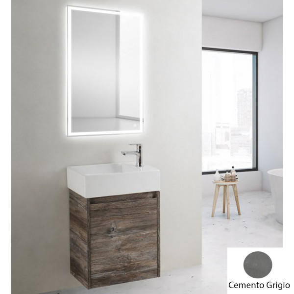 Тумба подвесная BelBagno Kraft Mini 50 Cemento Grigio левая (KRAFT MINI-500/260-1A-SO-CG-L)