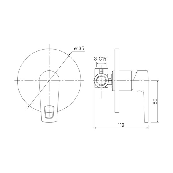 Смеситель для душа Iddis Runo хром глянцевый (RUNSB00i66)