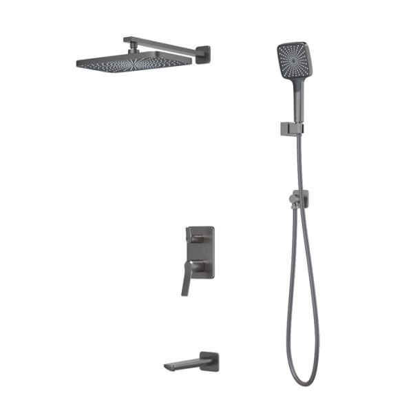 Душевая система Iddis Parker с тропическим и ручным душем и изливом матовый графит (PARGM03i68)