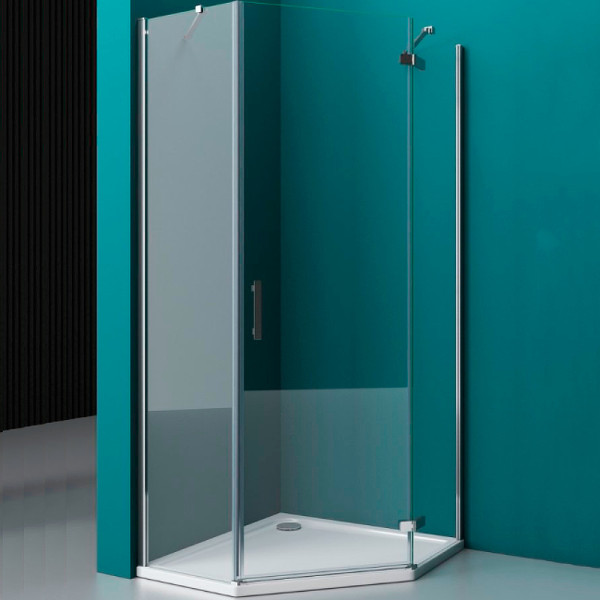 Душевой уголок BelBagno Kraft 90x90x195 стекло прозрачное, профиль хром (KRAFT-P-1-90-C-Cr-R)