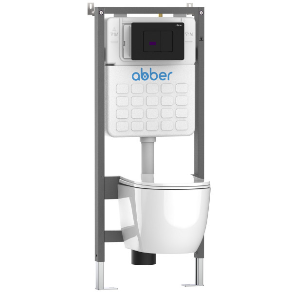 Клавиша смывная Abber с клавишей черная матовый (AC0122SMB)