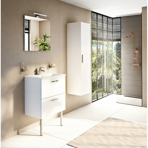 Тумба подвесная Vitra 60 см с 2 ящиками с раковиной, белый глянец (66106) Тумба подвесная Vitra 60 см с 2 ящиками с раковиной, белый глянец (66106)