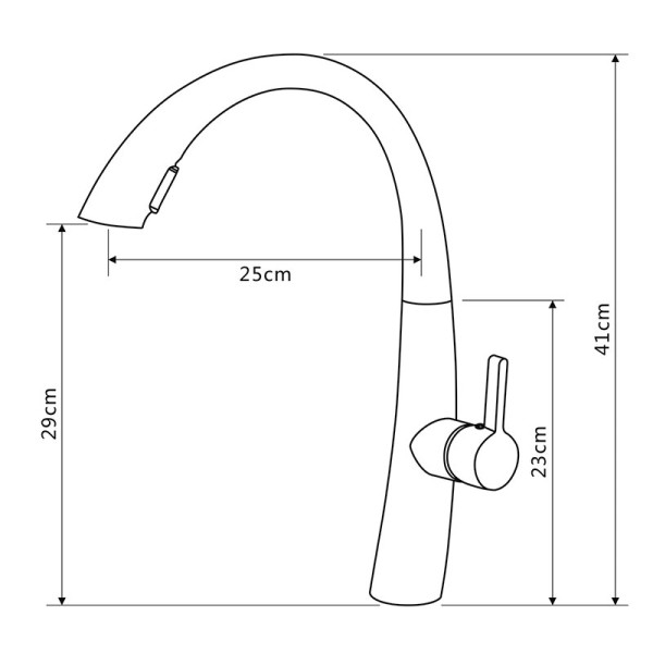 Смеситель для кухни Melodia della vita Perfetto с выдвижным изливом, хром (MDV30207)