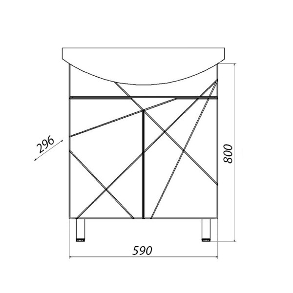 Тумба напольная Melodia Айсберг 60 (Уют 60) белая (MFR14755WT)