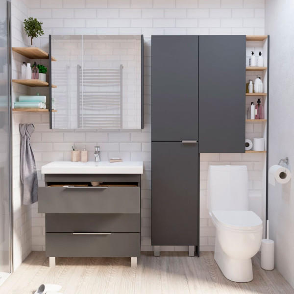 Тумба напольная 1Marka Gaula 600*380*850 черный (У92545)