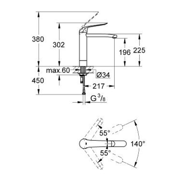 Смеситель для раковины Grohe Euroeco Special Relaunch (30208000)