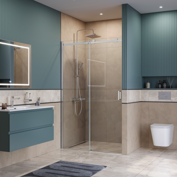 Душевая дверь BelBagno Soft Close-2 130x200 стекло прозрачное, профиль хром глянцевый (SOFT_CLOSE-2-BF-1-130-C-Cr)