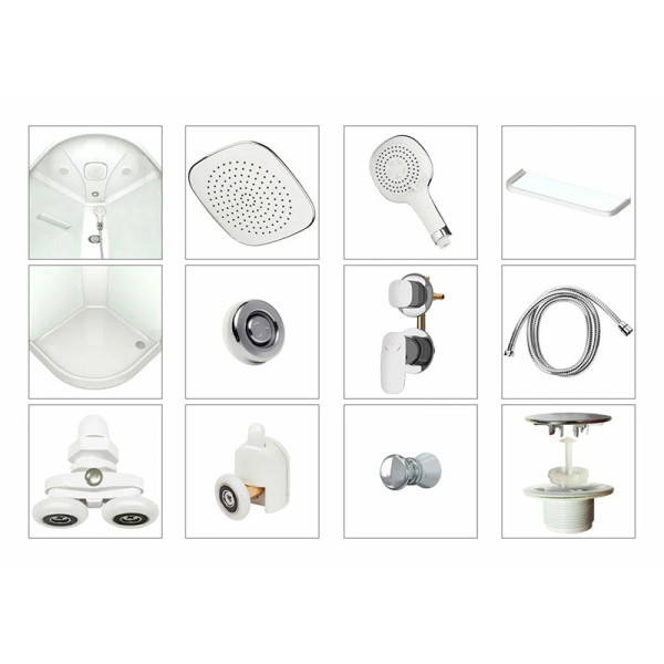 Кабина душевая Melodia Classica 90х90 низкий поддон, стекло матовое, профиль белый (MB01028) Кабина душевая Melodia Classica 90х90 низкий поддон, стекло матовое, профиль белый (MB01028)