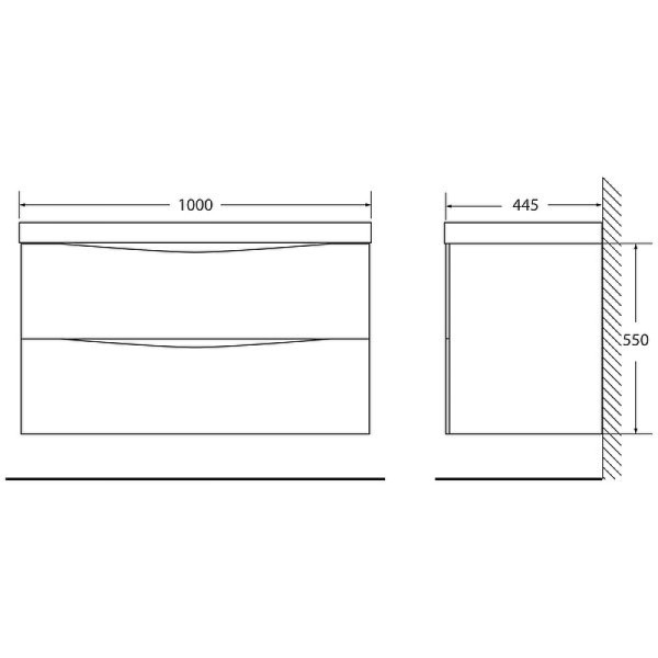 Тумба подвесная BelBagno Marino 100 Rovere Grigio (MARINO-1000-2C-SO-RG-P)