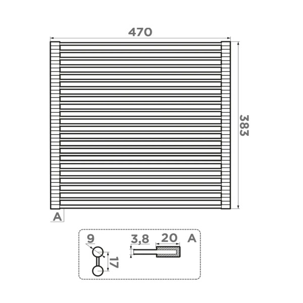 Коврик для мойки Omoikiri ROLL-03-IN 470x380 черный (4997005)
