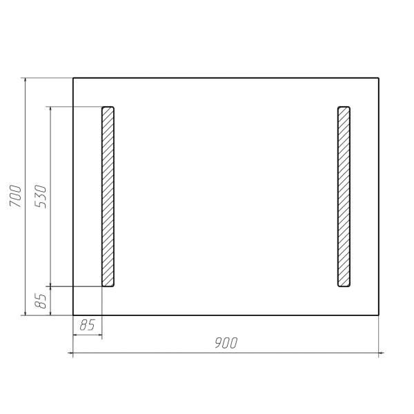 Зеркало Домино Good Light 2-90 с подсветкой (GL7015Z)