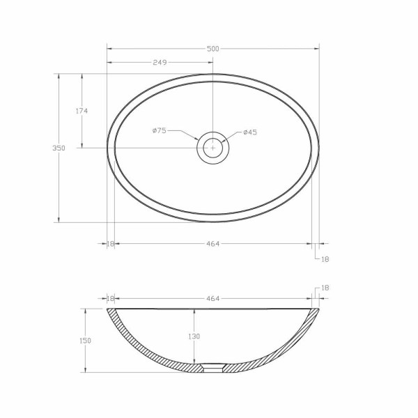 Раковина накладная ABBER Kristall 50x35 коричневая (AT2802Opal)