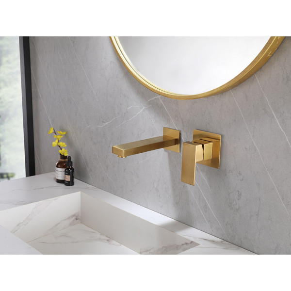 Смеситель для раковины встраиваемый Abber Daheim золотой (AF8212G) Смеситель для раковины встраиваемый Abber Daheim золотой (AF8212G)