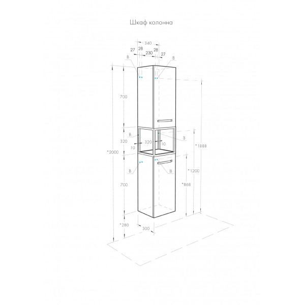 Шкаф подвесной Aquaton Лофт Фабрик 340x300x700 дуб кантри (1.A242.8.03L.TDY.0)