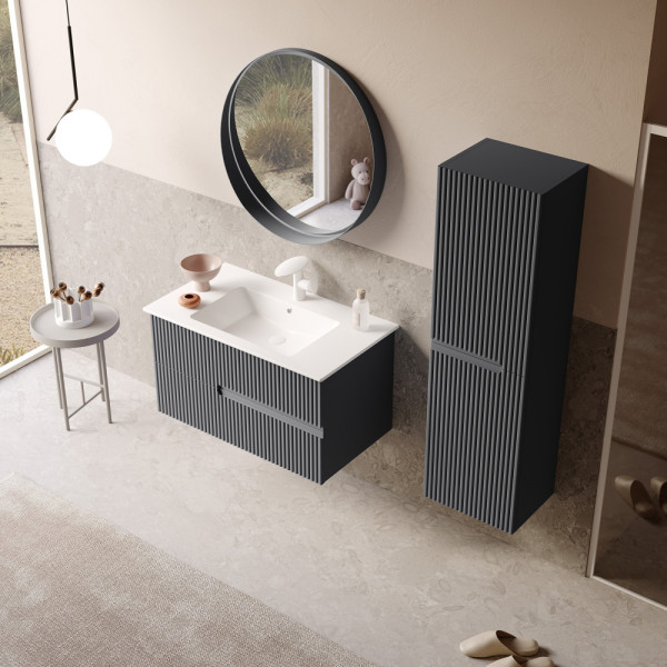 Тумба подвесная Orka Moonlight 910x510x510 с раковиной антрацит матовый (5003445)