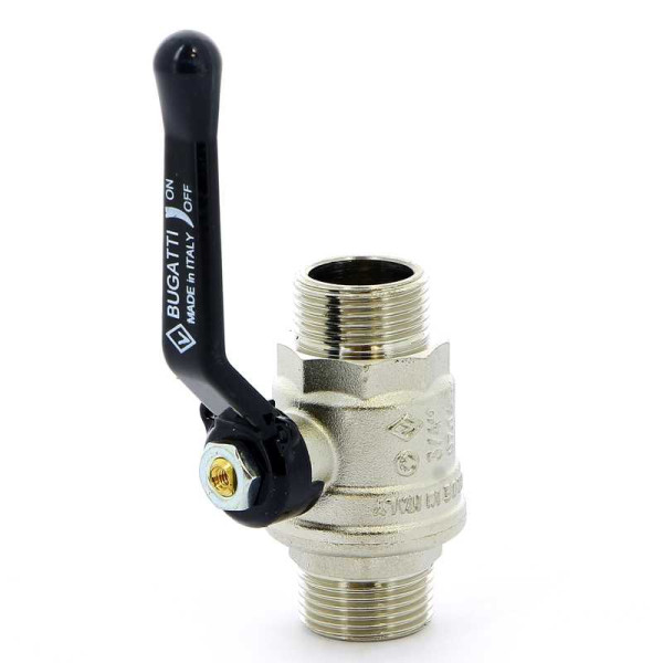 Кран Bugatti 3/4" НН шаровый Oregon 325 (черная ручка) (03250024)