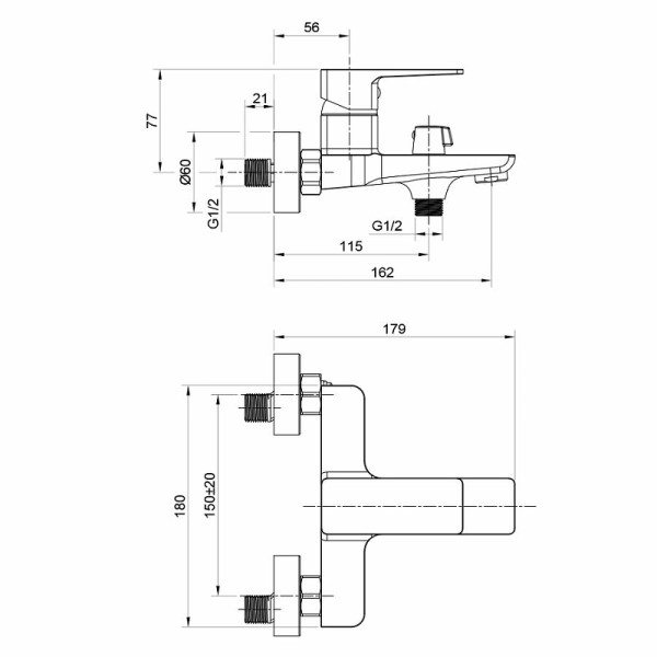 Смеситель для ванны и душа Wesnaart Narcis черный (NAR06-310BL-25201) Смеситель для ванны и душа Wesnaart Narcis черный (NAR06-310BL-25201)