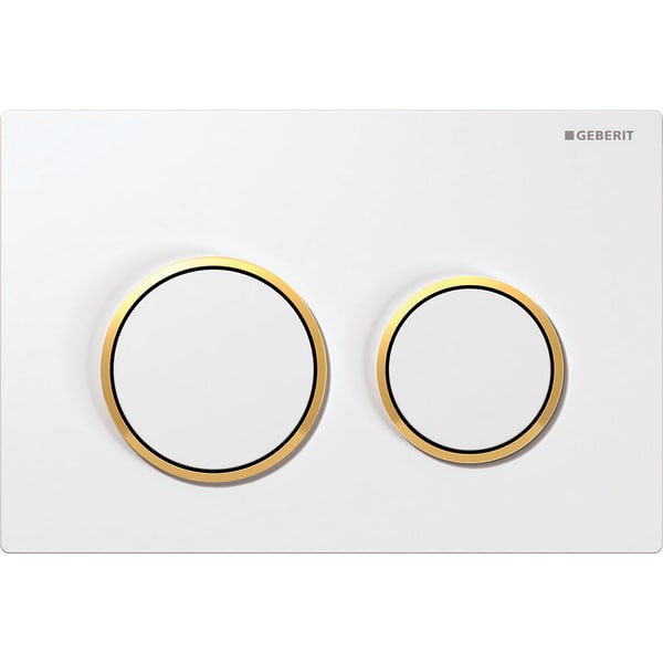 Клавиша смывная Geberit Omega 20 белая, позолота (115.085.KK.1) Клавиша смывная Geberit Omega 20 белая, позолота (115.085.KK.1)
