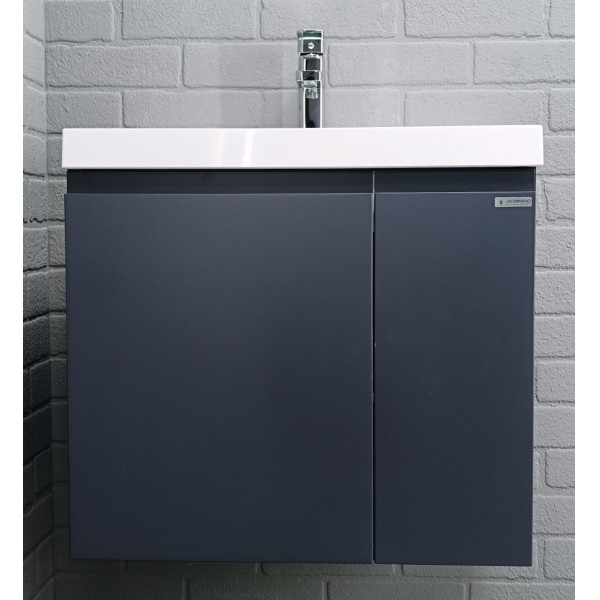 Тумба подвесная под умывальник Bazis 60 Graffo графит матовый без ящика Домино (DGr2406T)