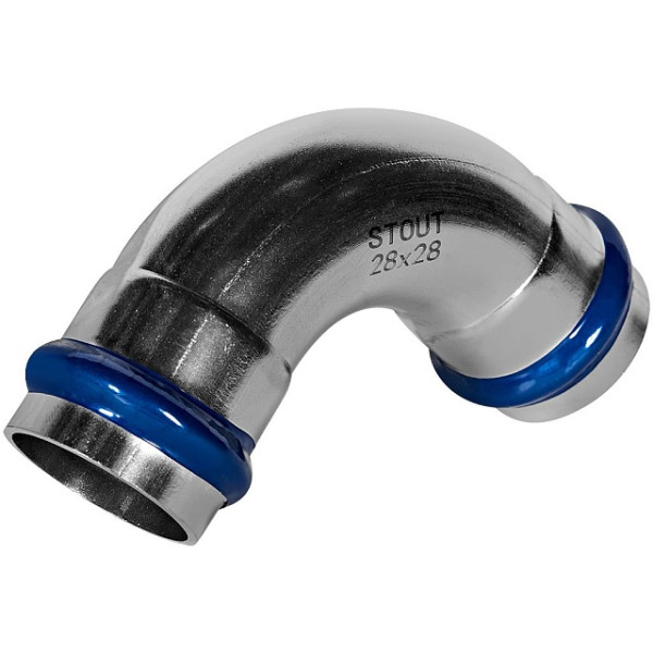 Угол 15х90 двухраструбный Stout SSS-2003 ВПр-ВПр (нерж.ст., пресс) SSS-2003-000028 Угол 15х90 двухраструбный Stout SSS-2003 ВПр-ВПр (нерж.ст., пресс) SSS-2003-000028