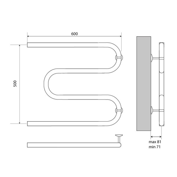 Полотенцесушитель водяной Melodia Simple М-образный б/кронштейна 50х60х1" (полимер) (MTRSP5060PLR) Полотенцесушитель водяной Melodia Simple М-образный б/кронштейна 50х60х1" (полимер) (MTRSP5060PLR)