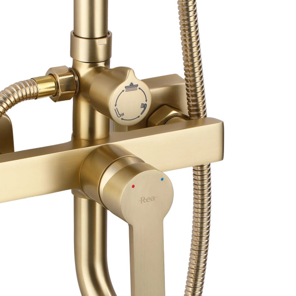 Душевая система с изливом Rea Argus Gold mat (REA-P7841) Душевая система с изливом Rea Argus Gold mat (REA-P7841)