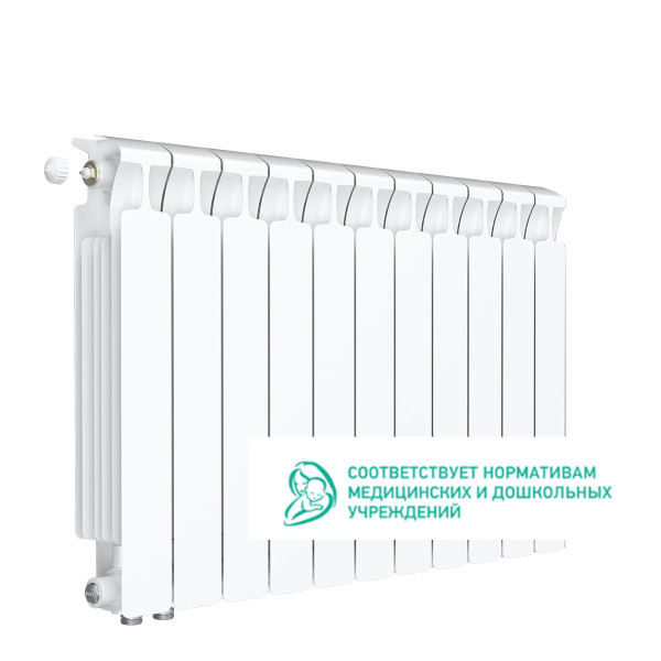 Радиатор биметаллический Rifar Monolit Ventil L 500 (11 секций, НП лев подкл. 50 мм.) (RM50011VL) Радиатор биметаллический Rifar Monolit Ventil L 500 (11 секций, НП лев подкл. 50 мм.) (RM50011VL)