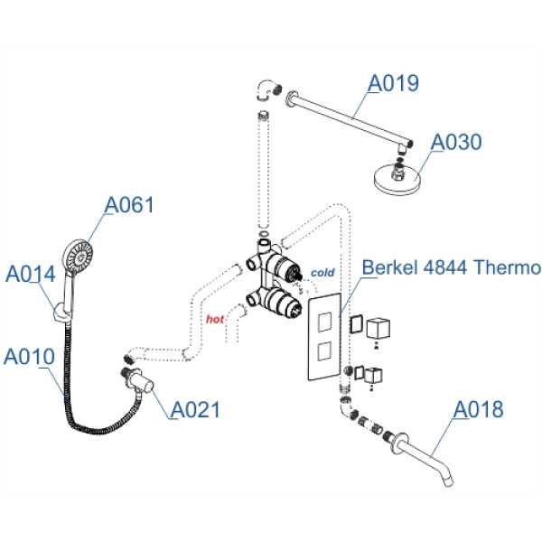 Душевая система WasserKRAFT хром (A174819 Thermo) Душевая система WasserKRAFT хром (A174819 Thermo)