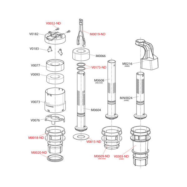 Арматура сливная Alcaplast для сниженных скрытых систем инсталляции (A06-850)
