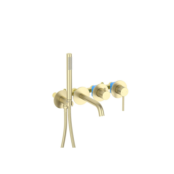 Смеситель для ваны и душа Aquatek Европа встраиваемый золото шлифованное (AQ1344BG)