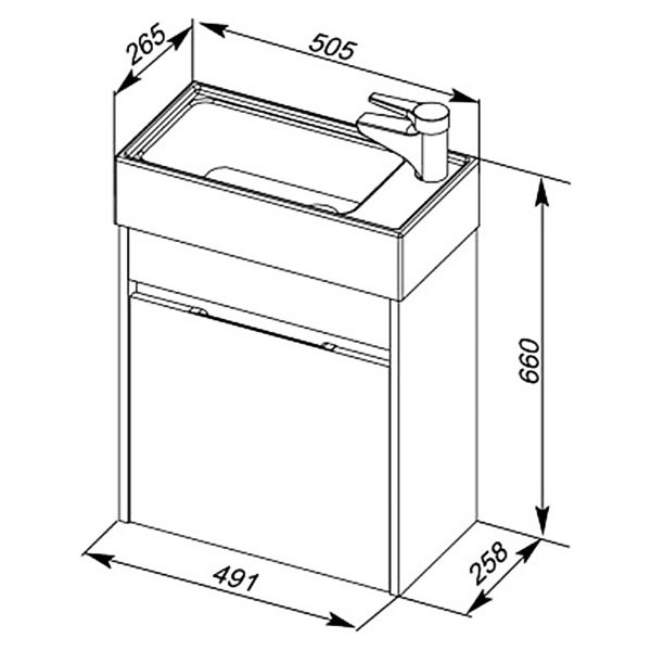 Тумба подвесная Aquanet Лидс 50 эвкалипт мистери (00182744)