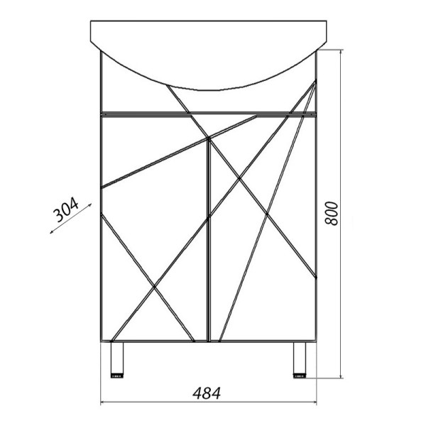 Тумба напольная Melodia Айсберг 50 (Уют 50) белая (MFR14754WT)
