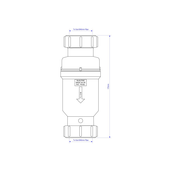 Сифон McAlpine 40 мм с сухим клапаном комрес. (MRNRV40C-PB)