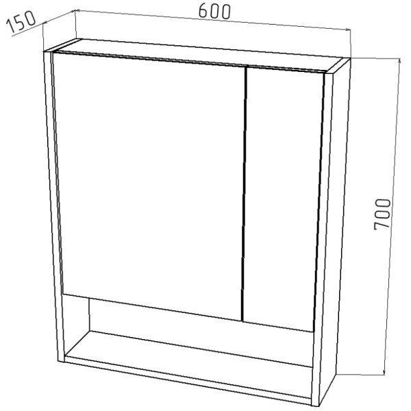 Шкаф зеркальный Melodia Универсал 6000х15х70 распашные двери белый (MFR80049WT) Шкаф зеркальный Melodia Универсал 6000х15х70 распашные двери белый (MFR80049WT)