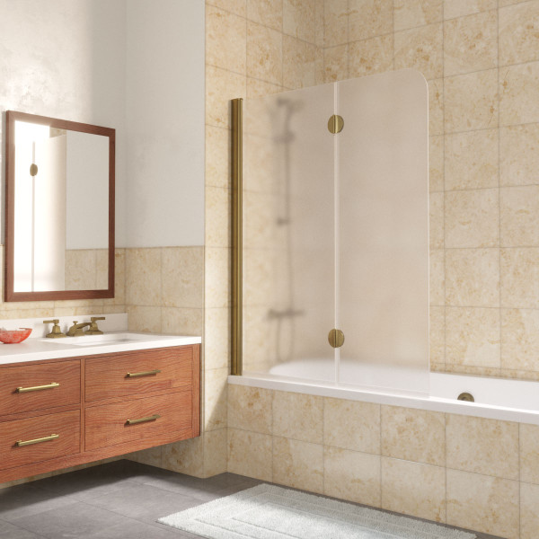 Душевая шторка на ванну Vegas Glass 120х140 E2V 120 05 10 L профиль бронза, стекло сатин Душевая шторка на ванну Vegas Glass 120х140 E2V 120 05 10 L профиль бронза, стекло сатин