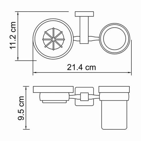 Держатель стакана и мыльницы WasserKraft Lippe хром (K-6526)