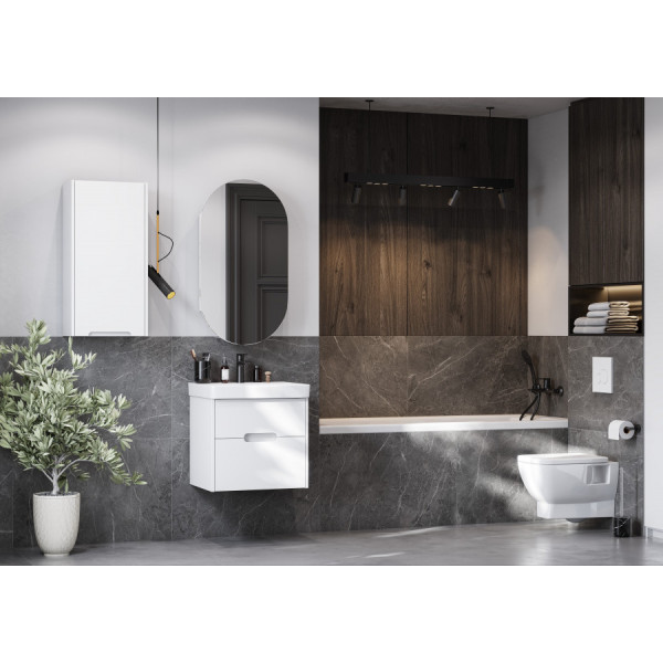 Шкаф подвесной Aquaton Оливия 350x200x800 L белый матовый (1.A254.7.03O.L01.L)