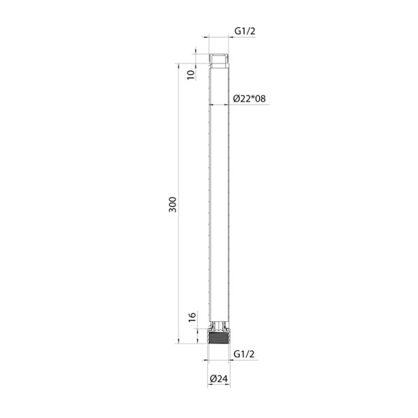 Удлинитель душевой штанги Milardo Ideal Spa 25x25x30 черный (ILS30BRM38)