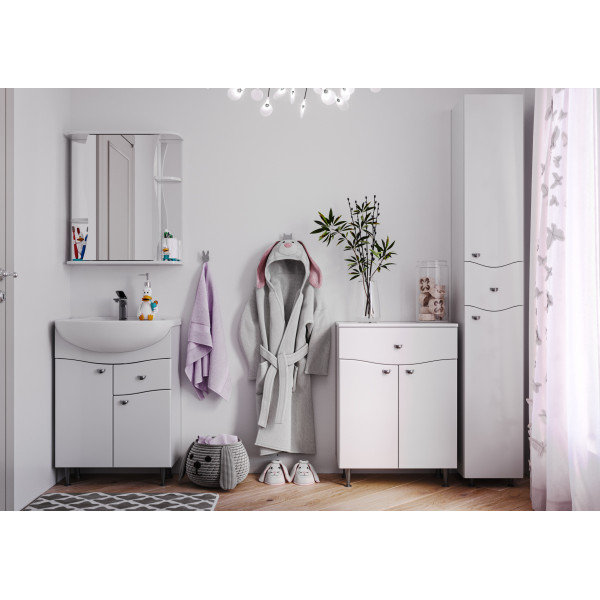 Комод 60 Волна с верхним ящиком В1 Айсберг Домино (DA1004K)