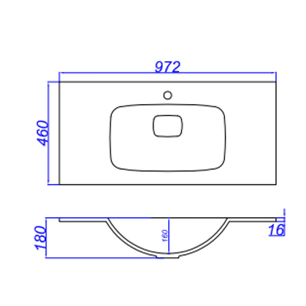 Раковина мебельная Aqwella Malaga 972x180x460 белая (Mal.10.04.D)