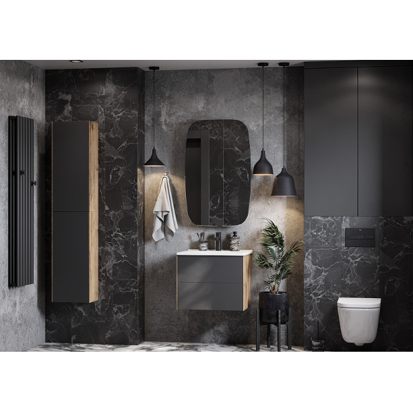 Шкаф зеркальный Aquaton Сохо 60 Графит левый (1A258302AJA0L)