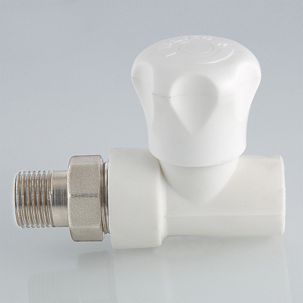 Клапан PP-R со сгоном прямой 20x1/2"Н Valtec (белый) VTp.717.V.02004 Клапан PP-R со сгоном прямой 20x1/2"Н Valtec (белый) VTp.717.V.02004