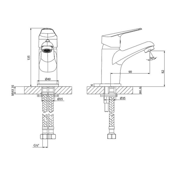 Смеситель для раковины Lemark Partner хром (LM6506C)